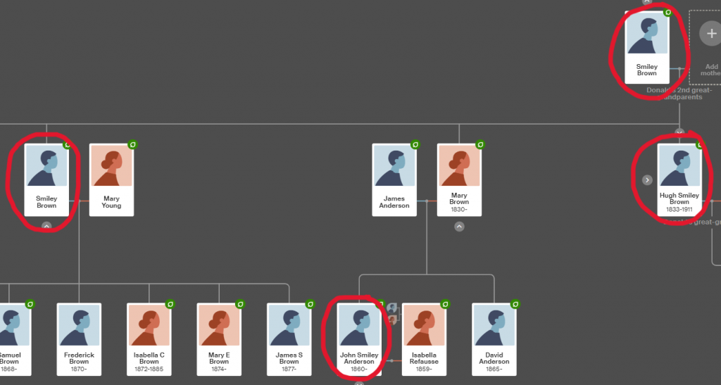 How to research Irish Genealogy - Family Tree showing how names are carried forward through the generations.